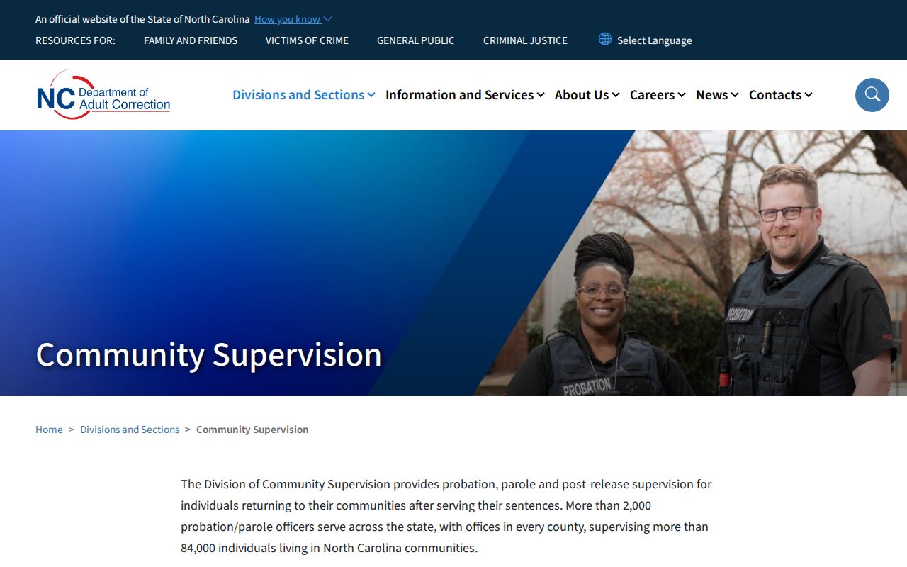 North Carolina supervision records related to Halifax County arrests