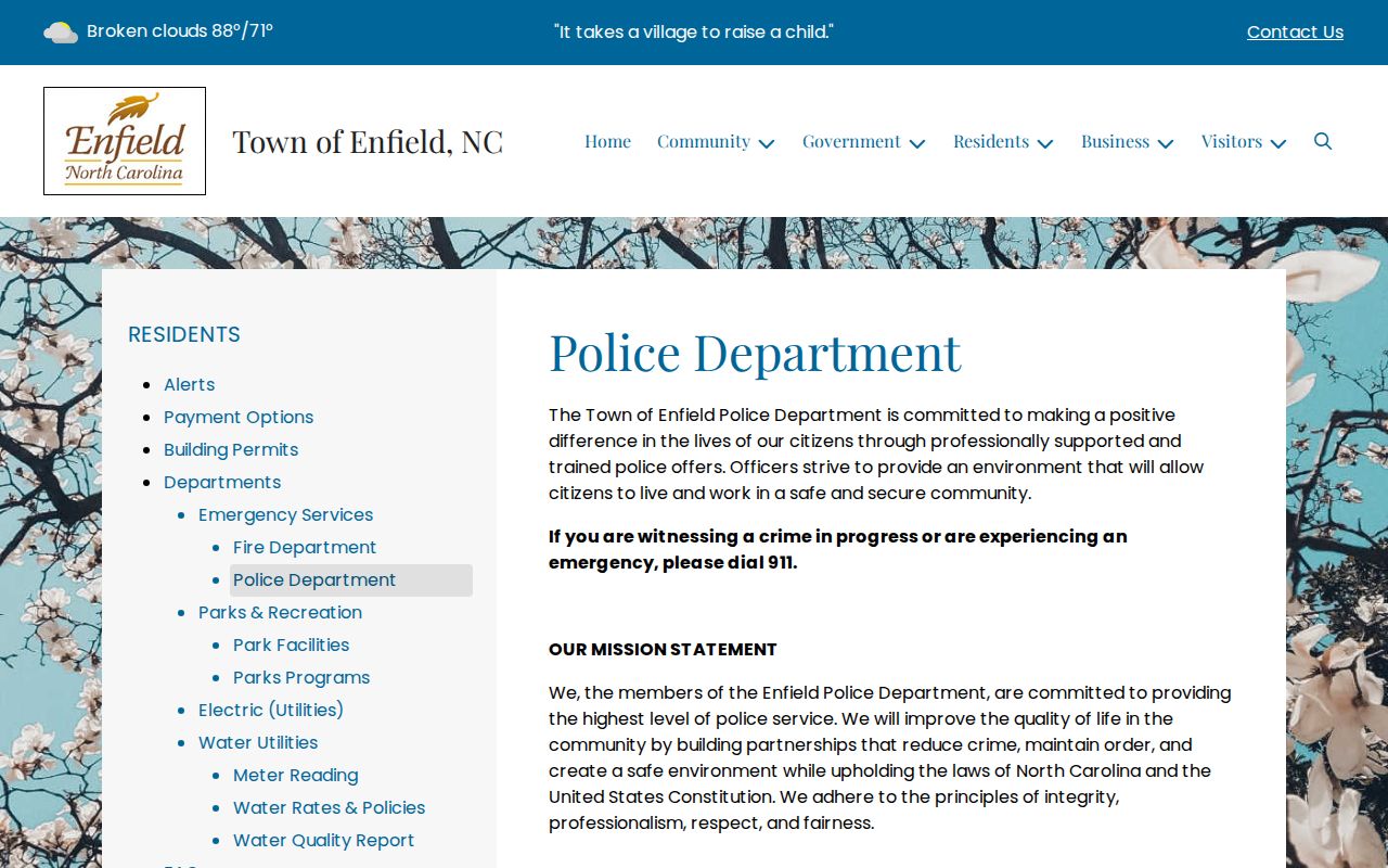 Enfield Police Department criminal records contacts