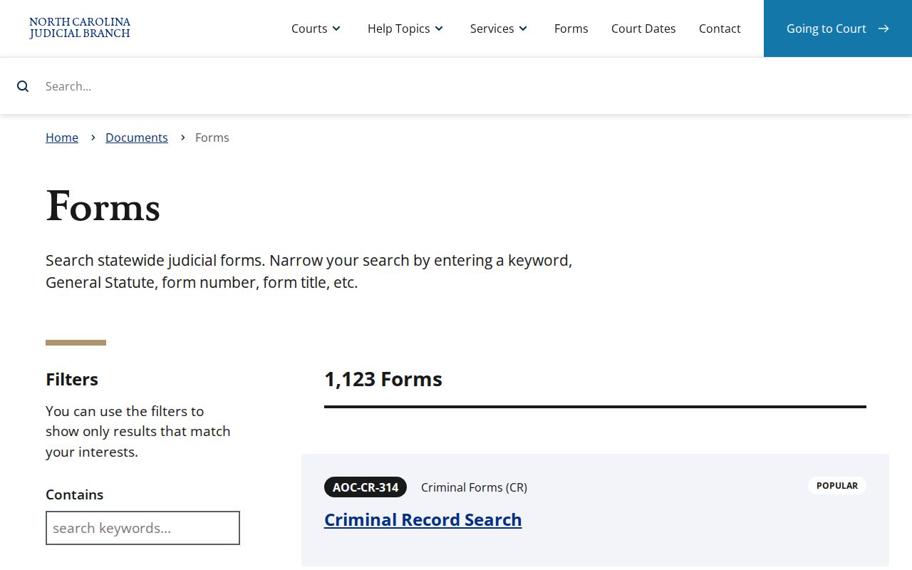 Halifax County criminal court forms catalog