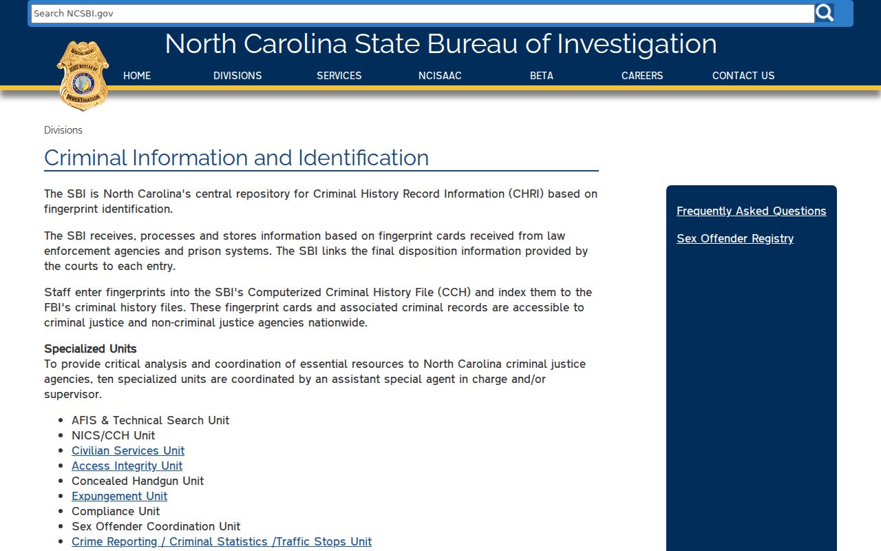Halifax County fingerprint criminal record review through SBI