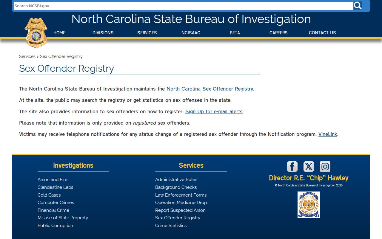 SBI alert options for Halifax County sex offender registry searches