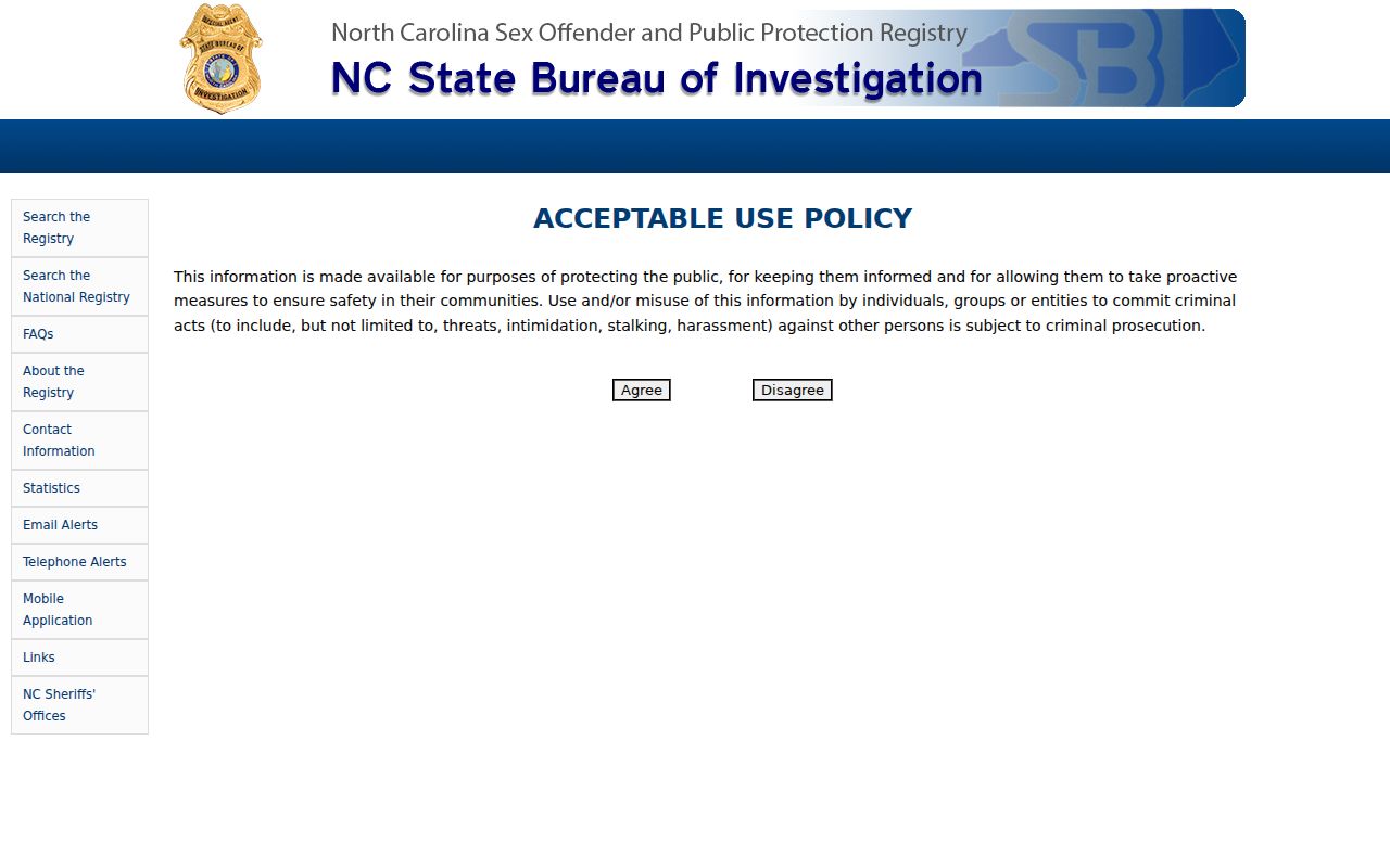 Halifax County sex offender registry landing page